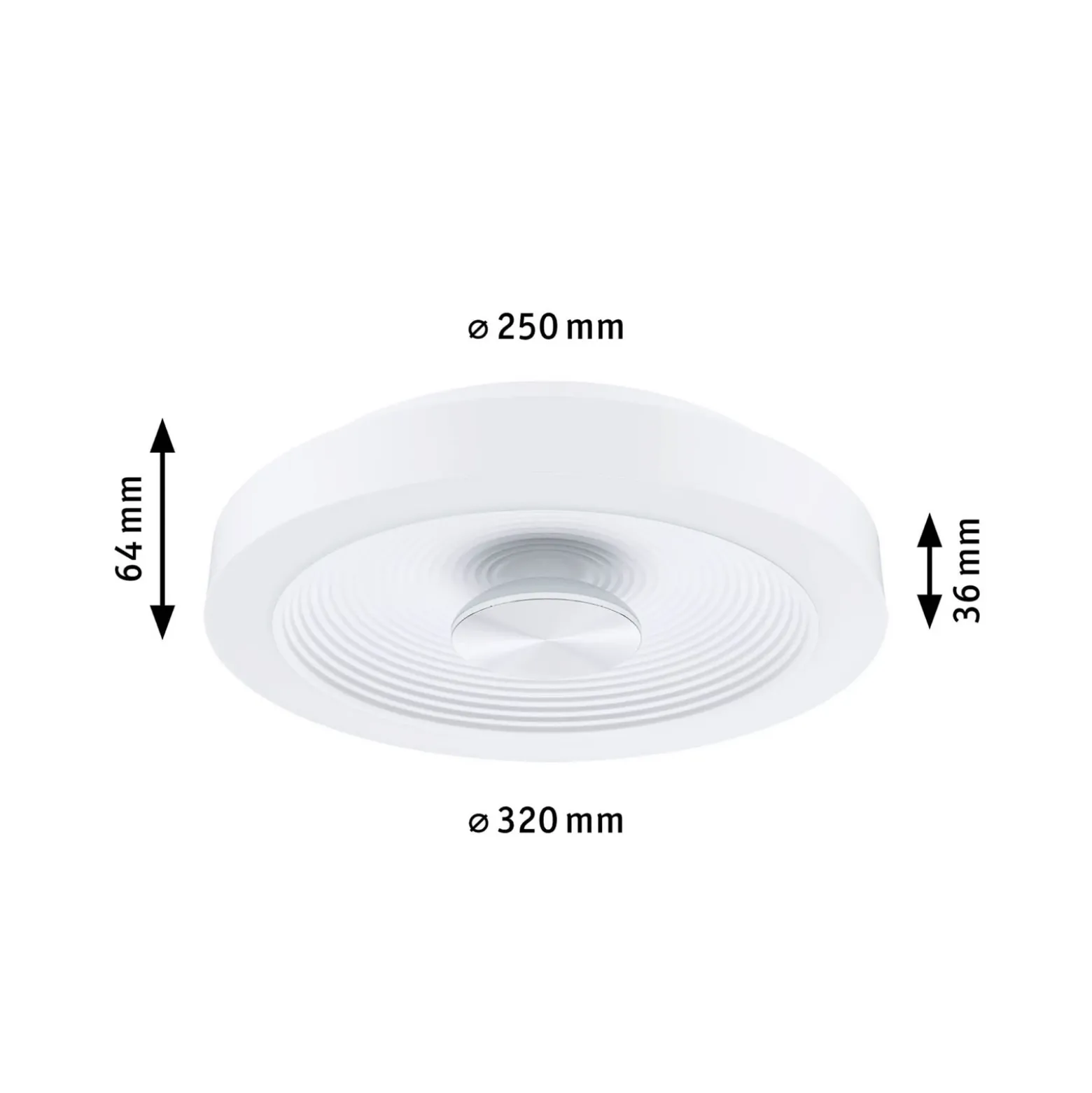 lámpara LED de techo Paulmann Volea, blanco/plata Ø 32 cm IP44 atenuable