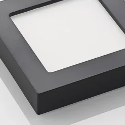 Lámpara LED de techo Prios Alette, negra, 12 W, CCT, atenuable