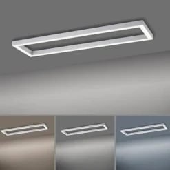 Lámpara LED de techo PURE Lines, 110 x 30 cm, plata, CCT, control remoto