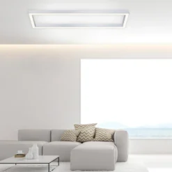 Lámpara LED de techo PURE Lines, 110 x 30 cm, plata, CCT, control remoto