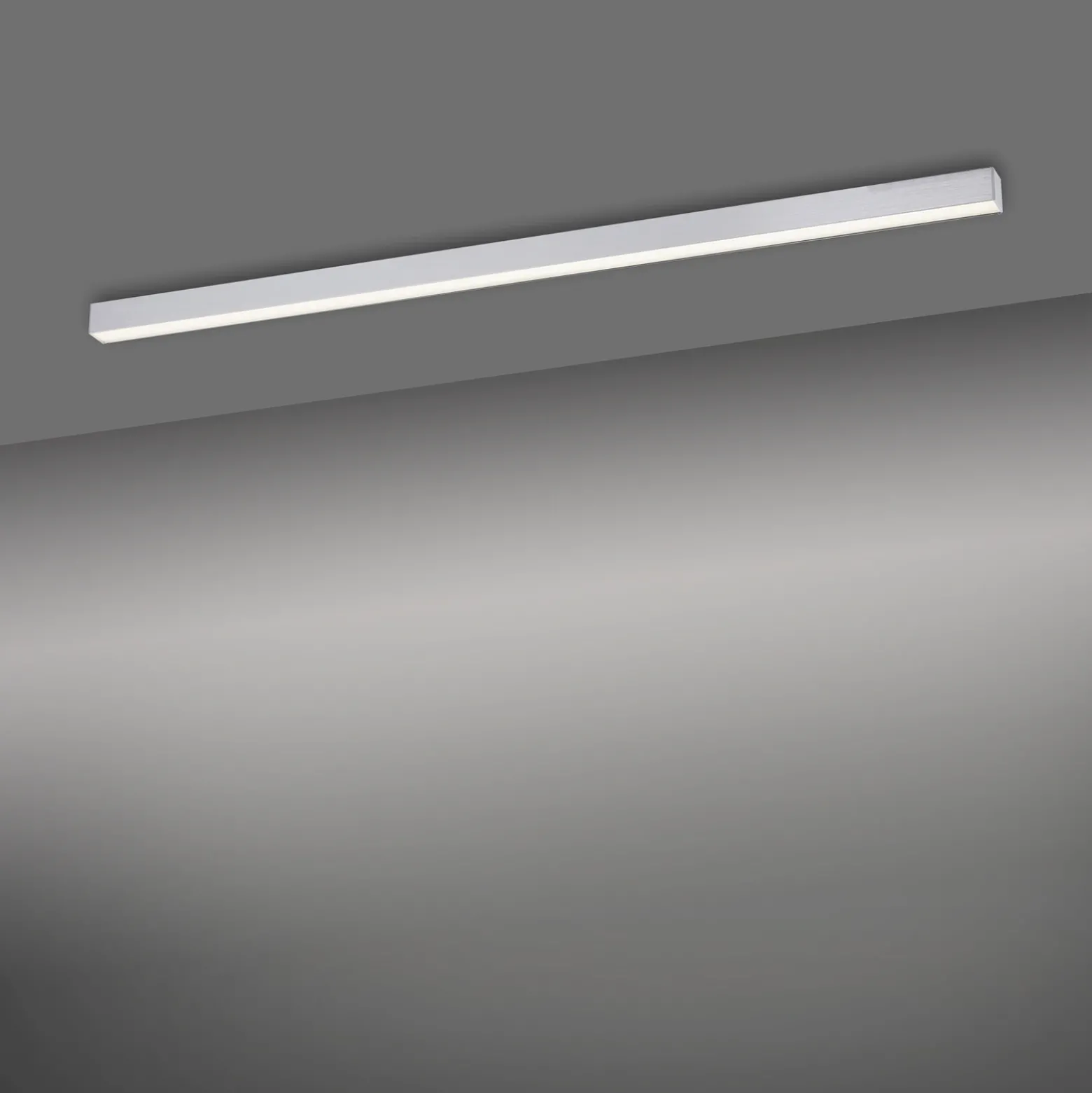 Lámpara LED de techo PURE Lines, 110 cm, plateada, CCT, control remoto