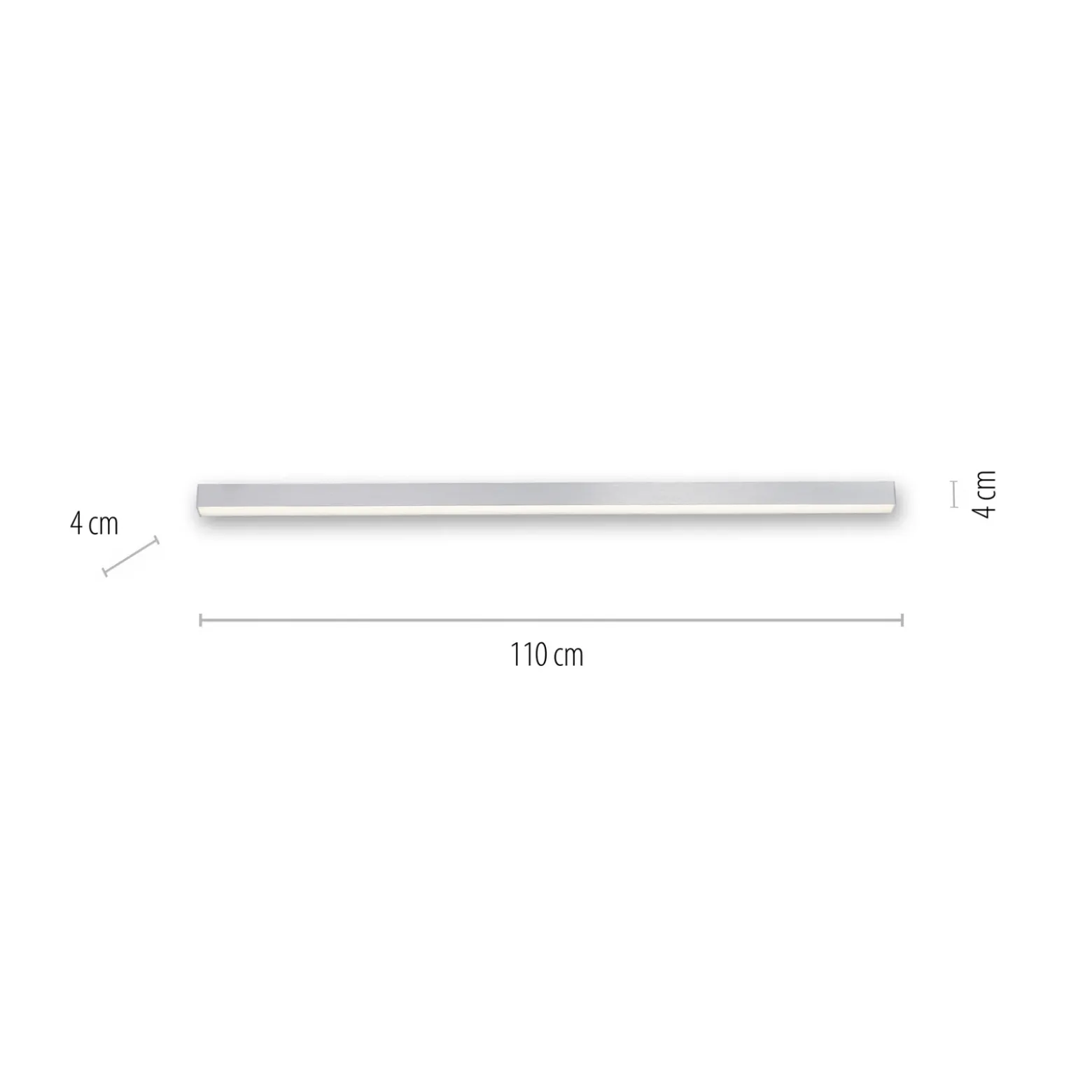 Lámpara LED de techo PURE Lines, 110 cm, plateada, CCT, control remoto