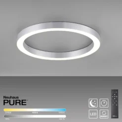 Lámpara LED de techo PURE Lines, Ø 50 cm, color plateado, CCT