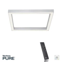 Lámpara LED de techo PURE Lines, 55 x 55 cm, plata, CCT, control remoto