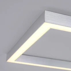 Lámpara LED de techo PURE Lines, 55 x 55 cm, plata, CCT, control remoto