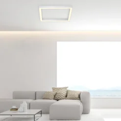 Lámpara LED de techo PURE Lines, 55 x 55 cm, plata, CCT, control remoto