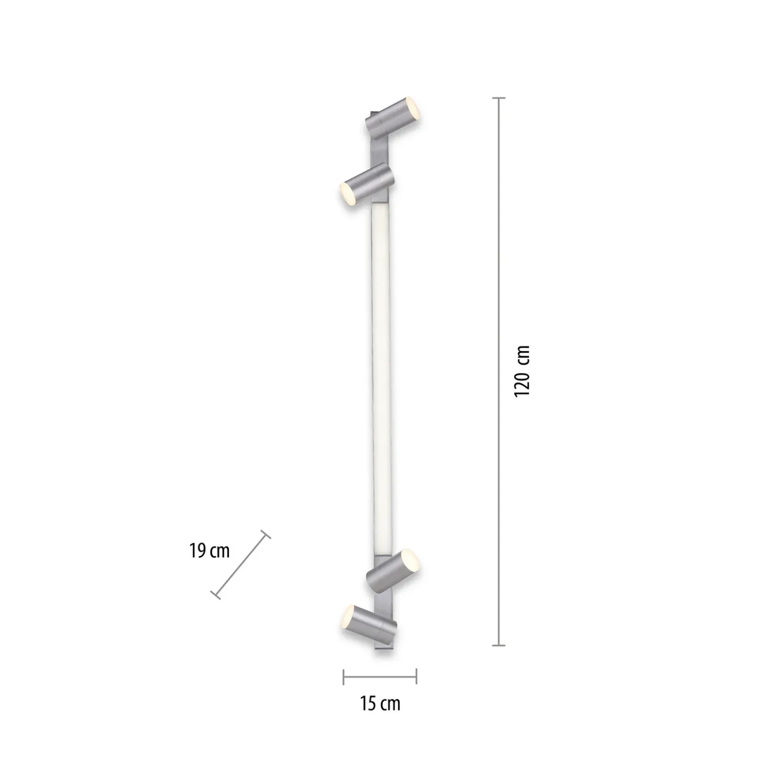 Lámpara LED de techo PURE Lines, 120 cm, plateada, control remoto