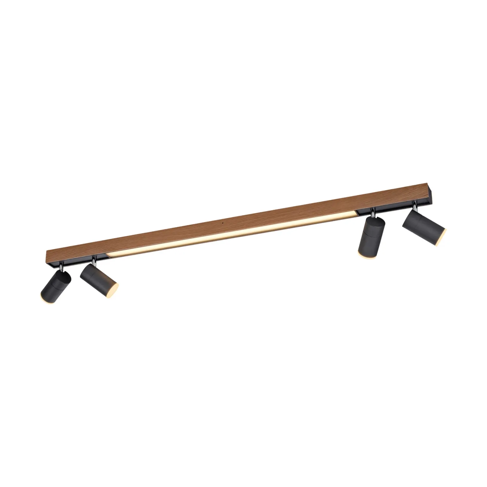 Lámpara LED de techo PURE Lines, 120 cm, negra, madera, control remoto