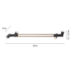 Lámpara LED de techo PURE Lines, 120 cm, negra, madera, control remoto