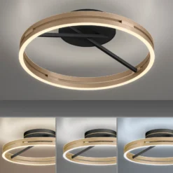 Lámpara LED de techo PURE Loop latón/negro metal Ø 60 cm CCT