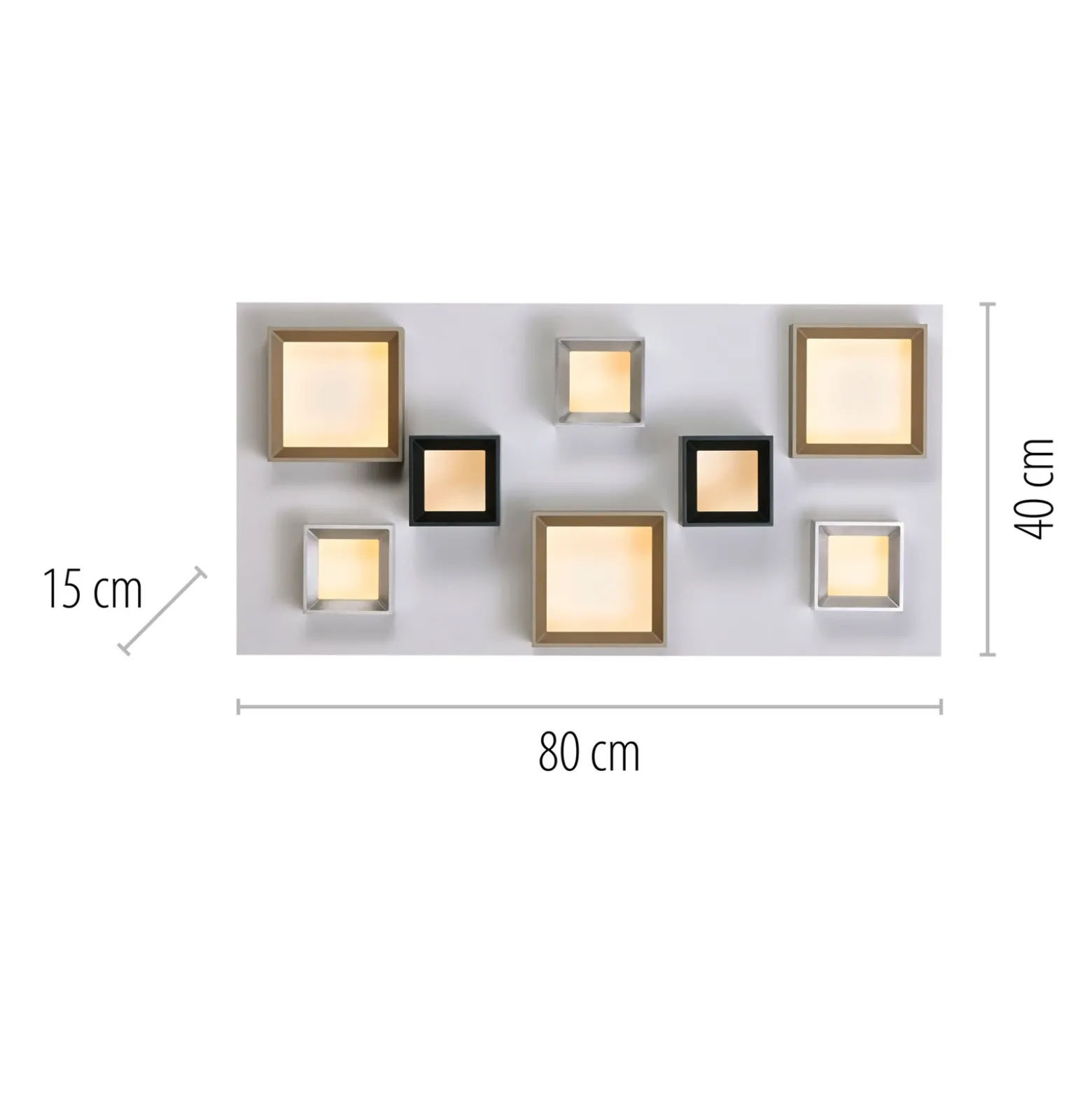 Lámpara LED de techo PURE Manhattan, multicolor, 8 luces, CCT