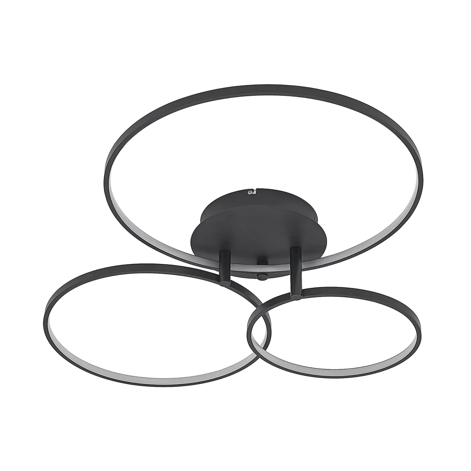 Lámpara LED de techo Rayk de Lindby, negra, metal, 77 cm, atenuable