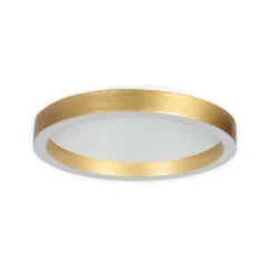 lámpara LED de techo Ringlux dorada, Ø 40 cm, metal, 2700 K