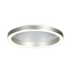 lámpara LED de techo Ringlux, gris acero, Ø 40 cm, metal, 2700 K