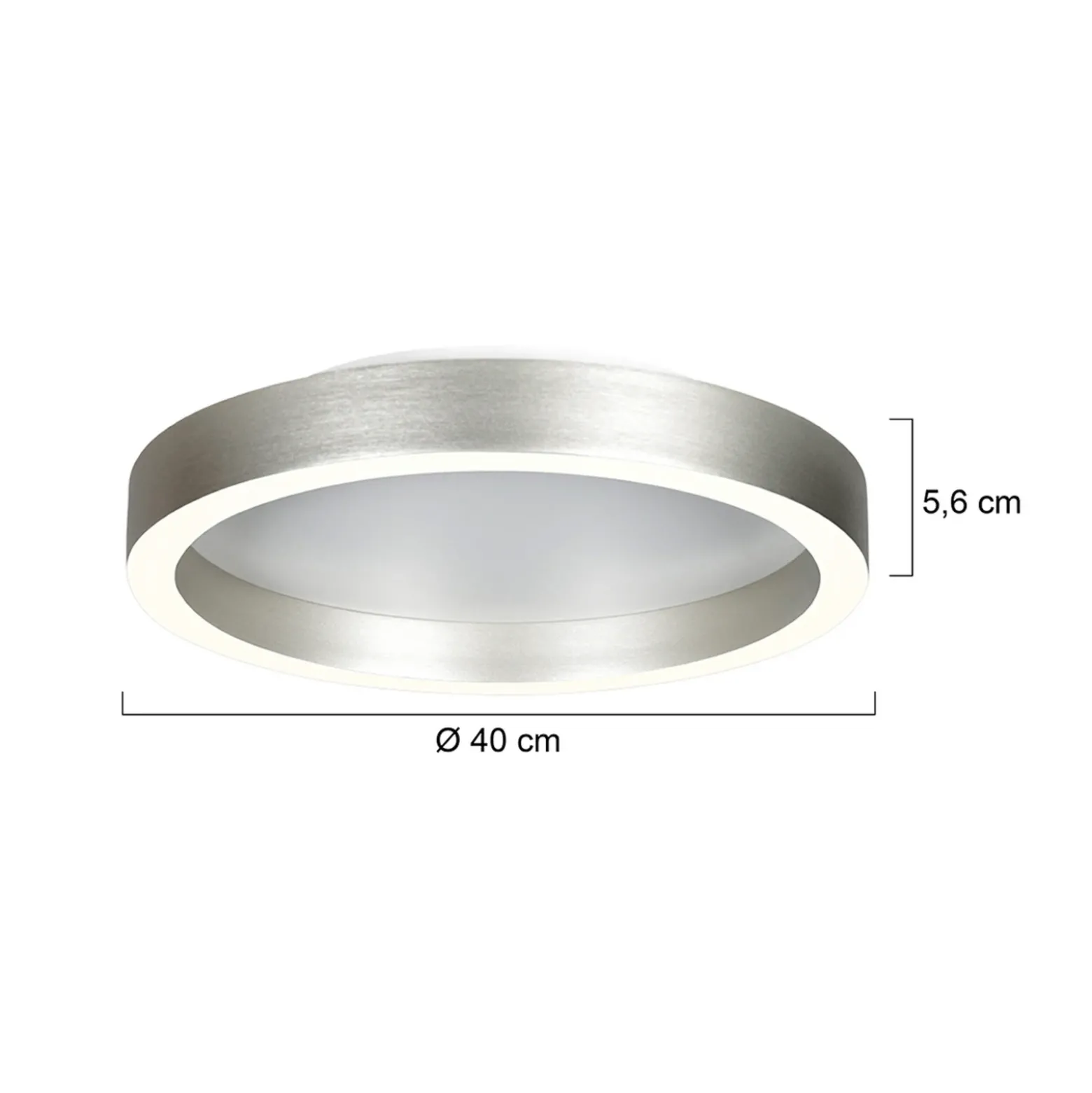 lámpara LED de techo Ringlux, gris acero, Ø 40 cm, metal, 2700 K