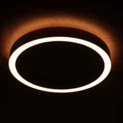 lámpara LED de techo Ringlux, gris acero, Ø 40 cm, metal, 2700 K