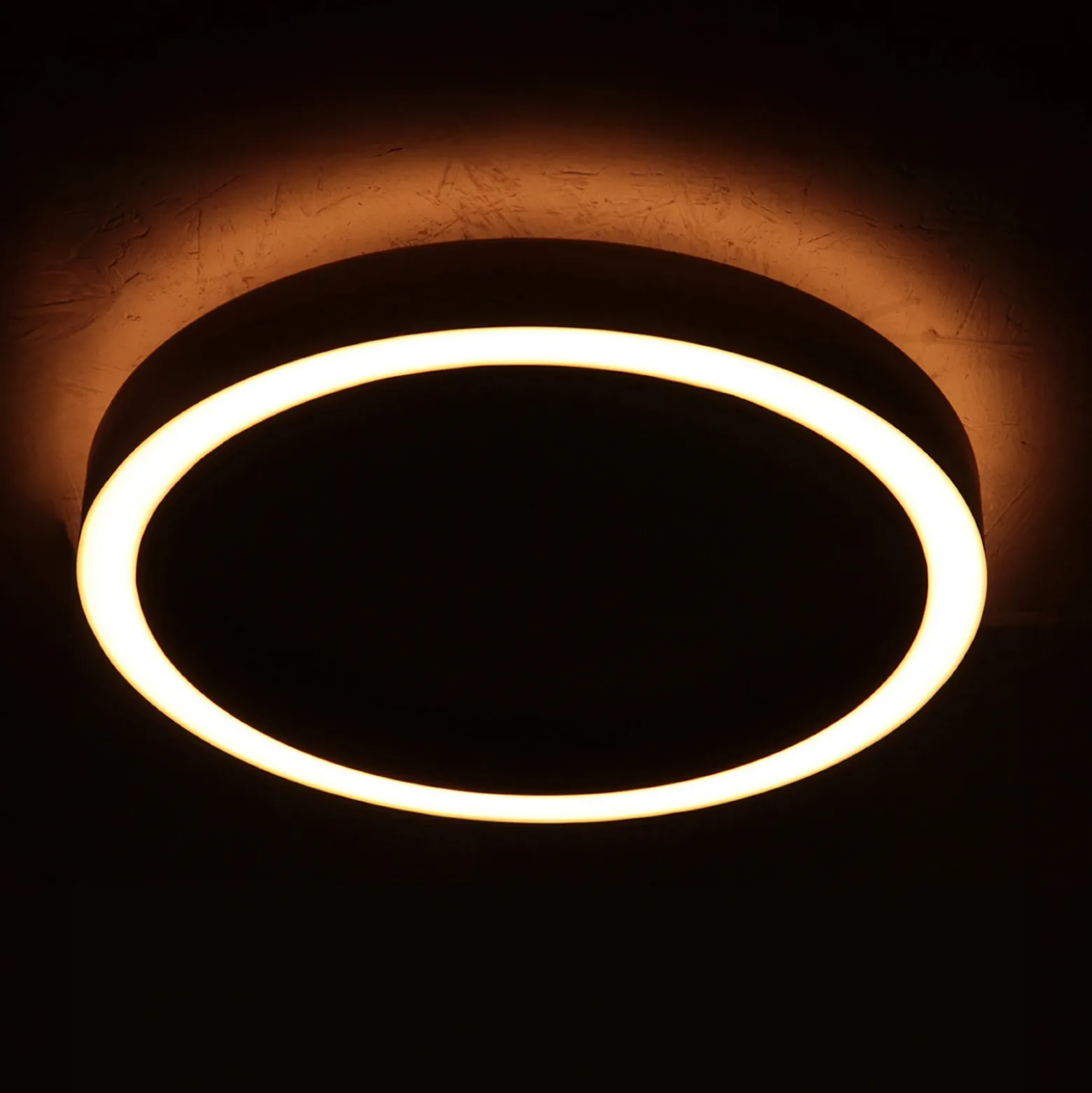 lámpara LED de techo Ringlux, gris acero, Ø 40 cm, metal, 2700 K