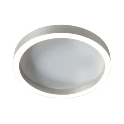 lámpara LED de techo Ringlux, gris acero, Ø 40 cm, metal, 2700 K