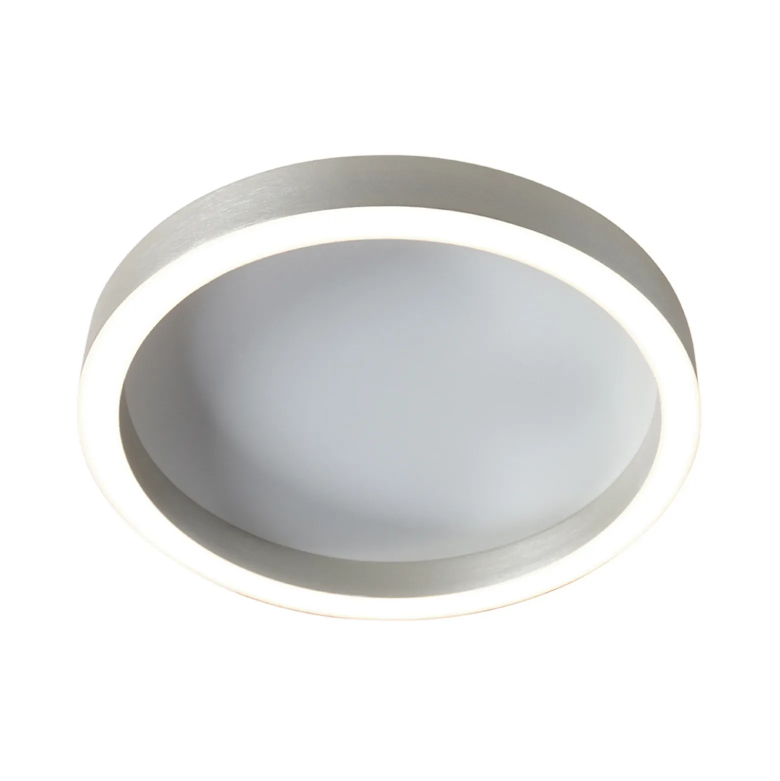 lámpara LED de techo Ringlux, gris acero, Ø 40 cm, metal, 2700 K