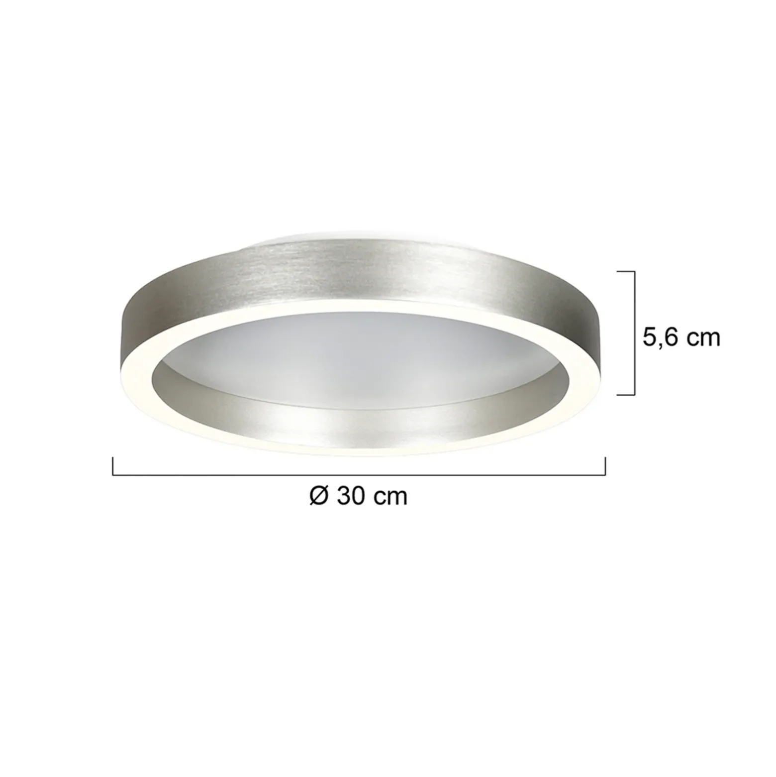 lámpara LED de techo Ringlux gris acero, Ø 30 cm, metal, 2700 K