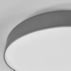 Lámpara LED de techo Saira de Lindby, Ø 50 cm, gris, textil