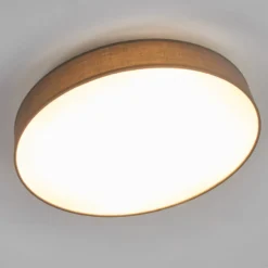 Lámpara LED de techo Saira de Lindby, Ø 50 cm, gris, textil