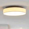 Lámpara LED de techo Saira de Lindby, Ø 40 cm, blanca, textil