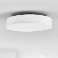 Lámpara LED de techo Saira de Lindby, Ø 40 cm, blanca, textil