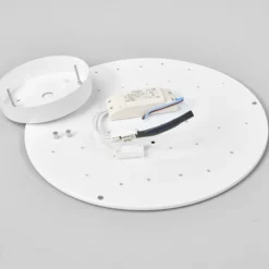 Lámpara LED de techo Saira de Lindby, Ø 40 cm, blanca, textil