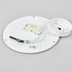 Lámpara LED de techo Saira de Lindby, Ø 30 cm, blanca, textil