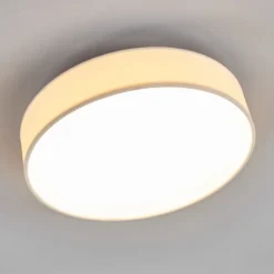 Lámpara LED de techo Saira de Lindby, Ø 30 cm, blanca, textil