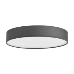 Lámpara LED de techo Saira de Lindby, Ø 40 cm, gris, textil