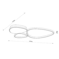 lámpara LED de techo Samling, longitud 62 cm, color topo, metal