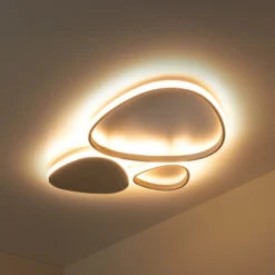 lámpara LED de techo Samling, longitud 62 cm, color topo, metal