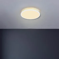 Lámpara LED de techo Sapana, blanca, Ø 42 cm, plástico, IP44