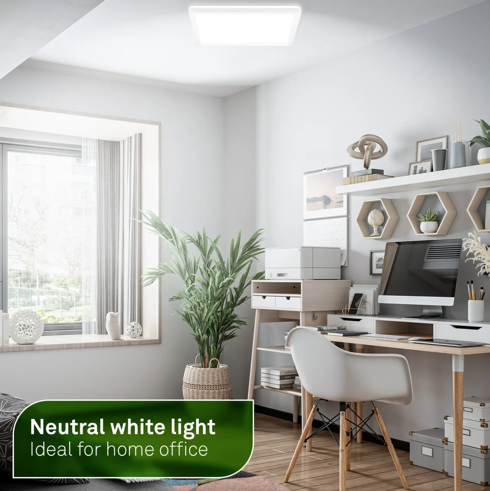 Lámpara LED de techo Tava A, CCT, 29 x 29 cm, blanca, control remoto
