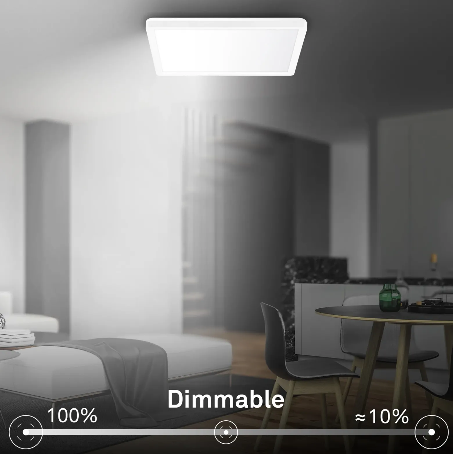 Lámpara LED de techo Tava A, CCT, 29 x 29 cm, blanca, control remoto