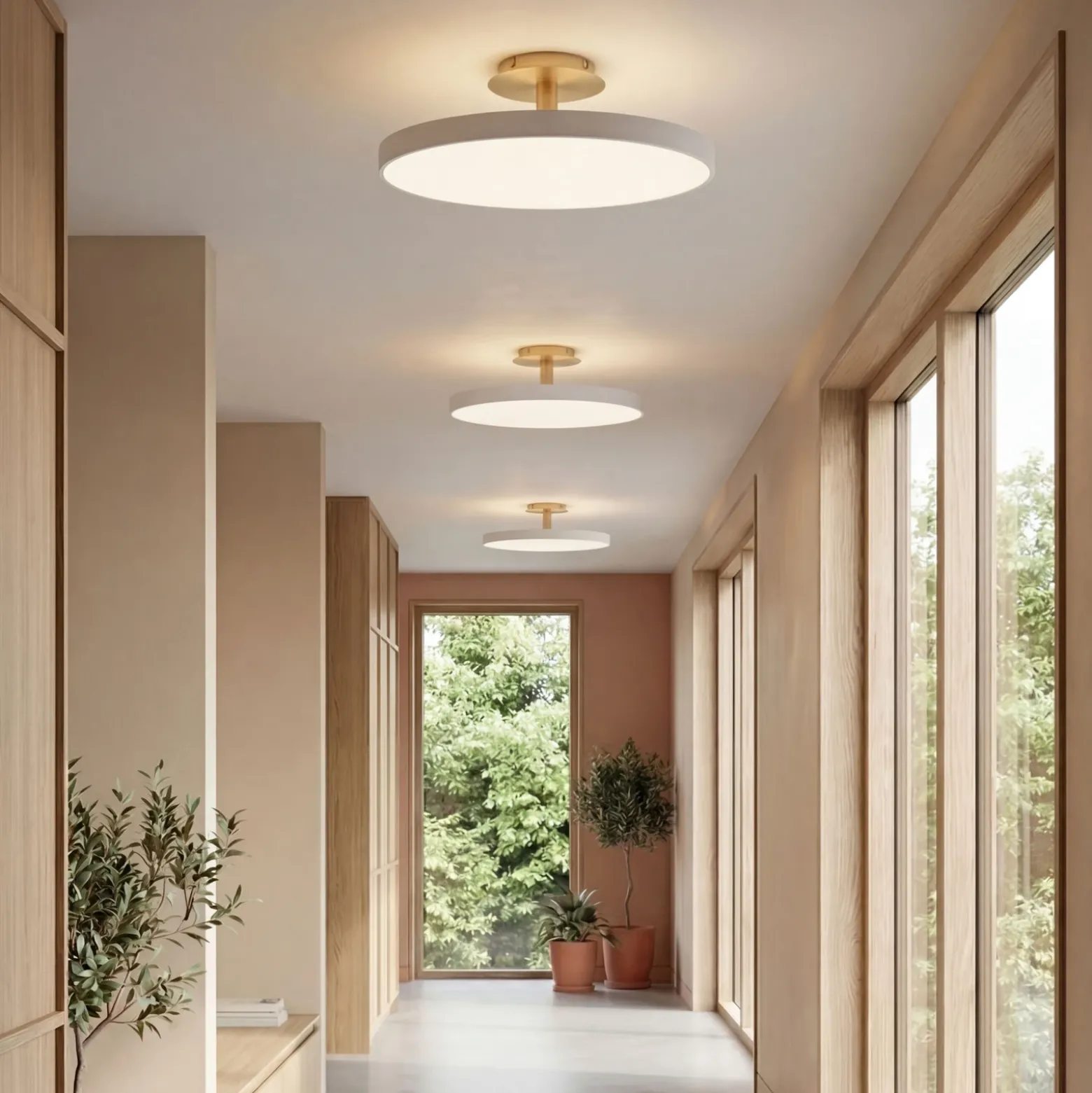 lámpara LED de techo UMAGE Asteria UP PLUS, blanco perla, Ø 43 cm CCT