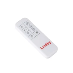lámpara LED de techo Velua de Lindby, blanco/madera oscura, CCT, Ø 50 cm