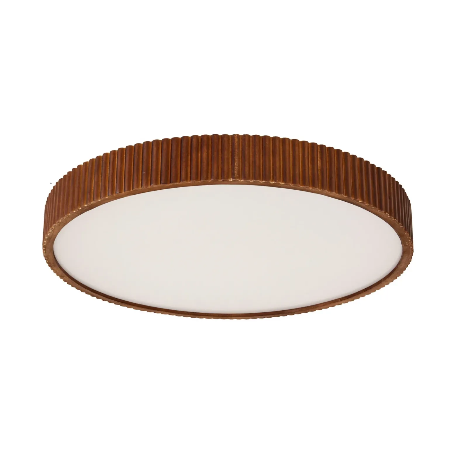 lámpara LED de techo Velua de Lindby, blanco/madera oscura, CCT, Ø 50 cm