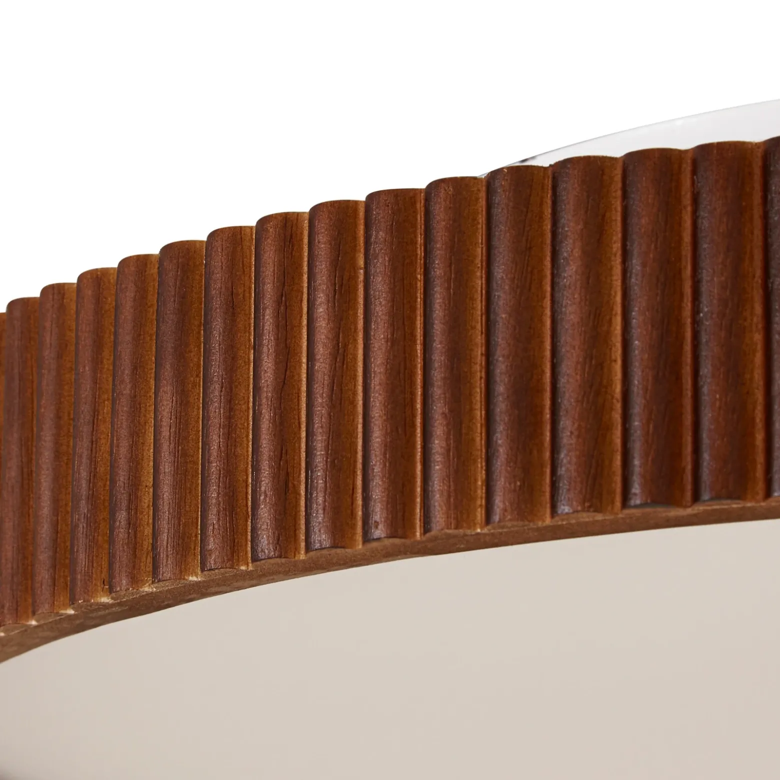 lámpara LED de techo Velua de Lindby, blanco/madera oscura, CCT, Ø 50 cm