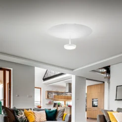 Lámpara LED de techo Yuko, blanca, metal, 23 cm de altura, atenuable