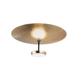 Lámpara LED de techo Yuko, dorada/negra, metal, 23 cm, atenuable