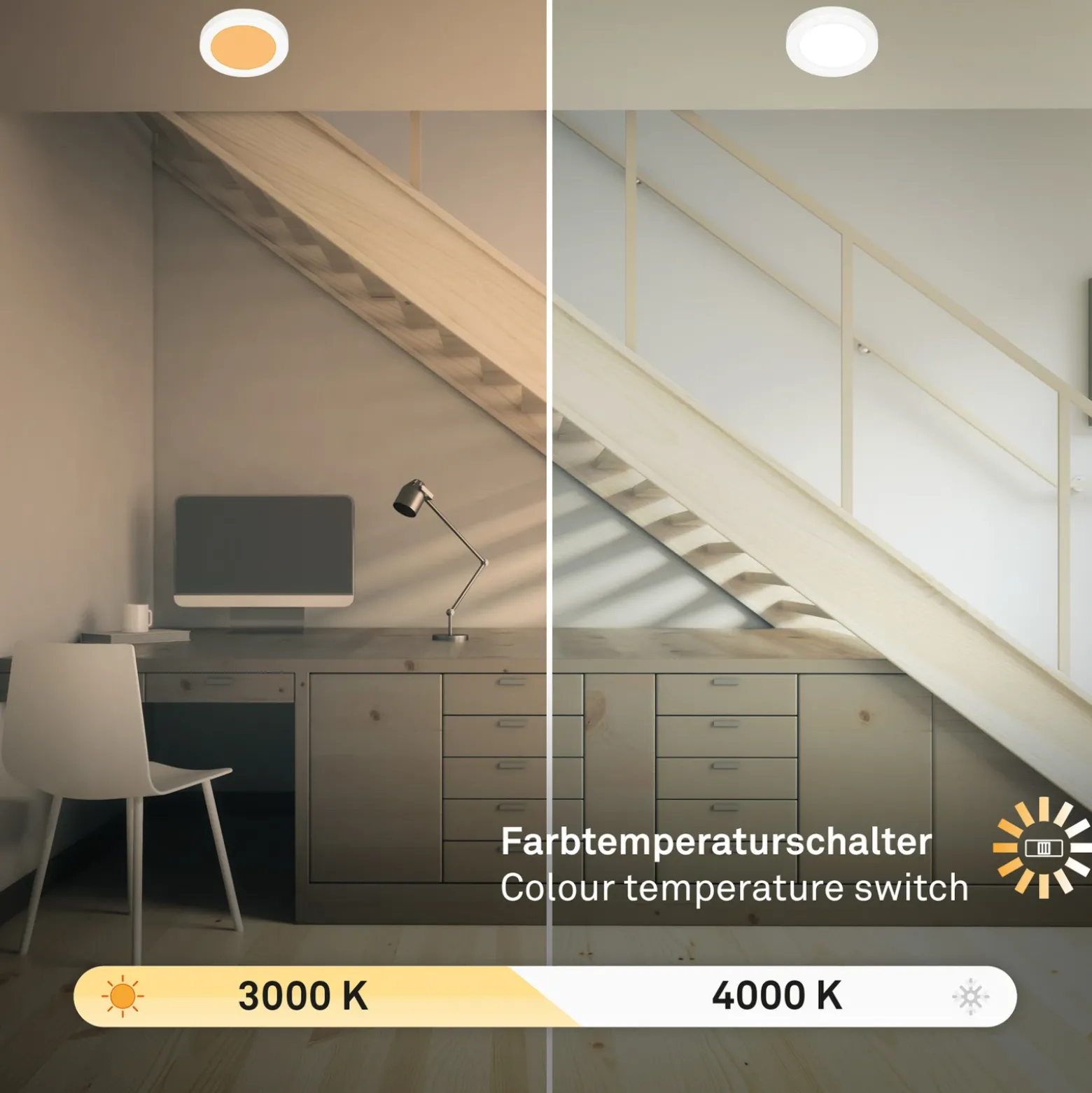 Lámpara LED empotrable 7609 3.000K/4.000K Ø 14 cm