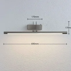 Lámpara LED para cuadros Lindby Mailine, 69 cm, níquel, interruptor