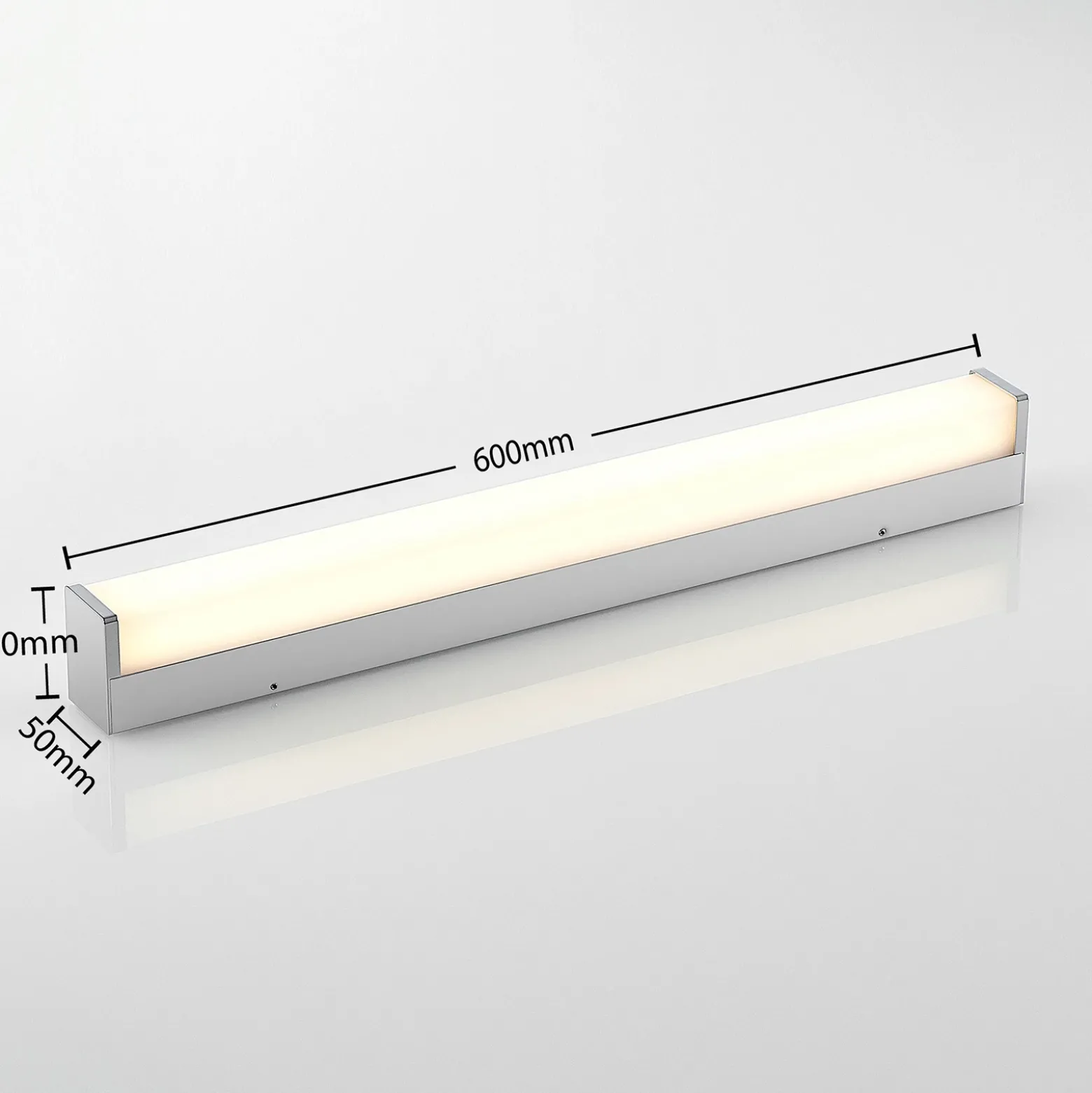 Lámpara LED para cuarto de baño Klea de Lindby, 60 cm, cromo, metal, IP44