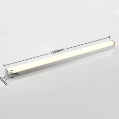 Lámpara LED para cuarto de baño Lindby Klea, 120 cm, cromo, metal, IP44
