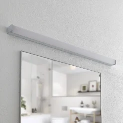 Lámpara LED para cuarto de baño Lindby Klea, 120 cm, cromo, metal, IP44