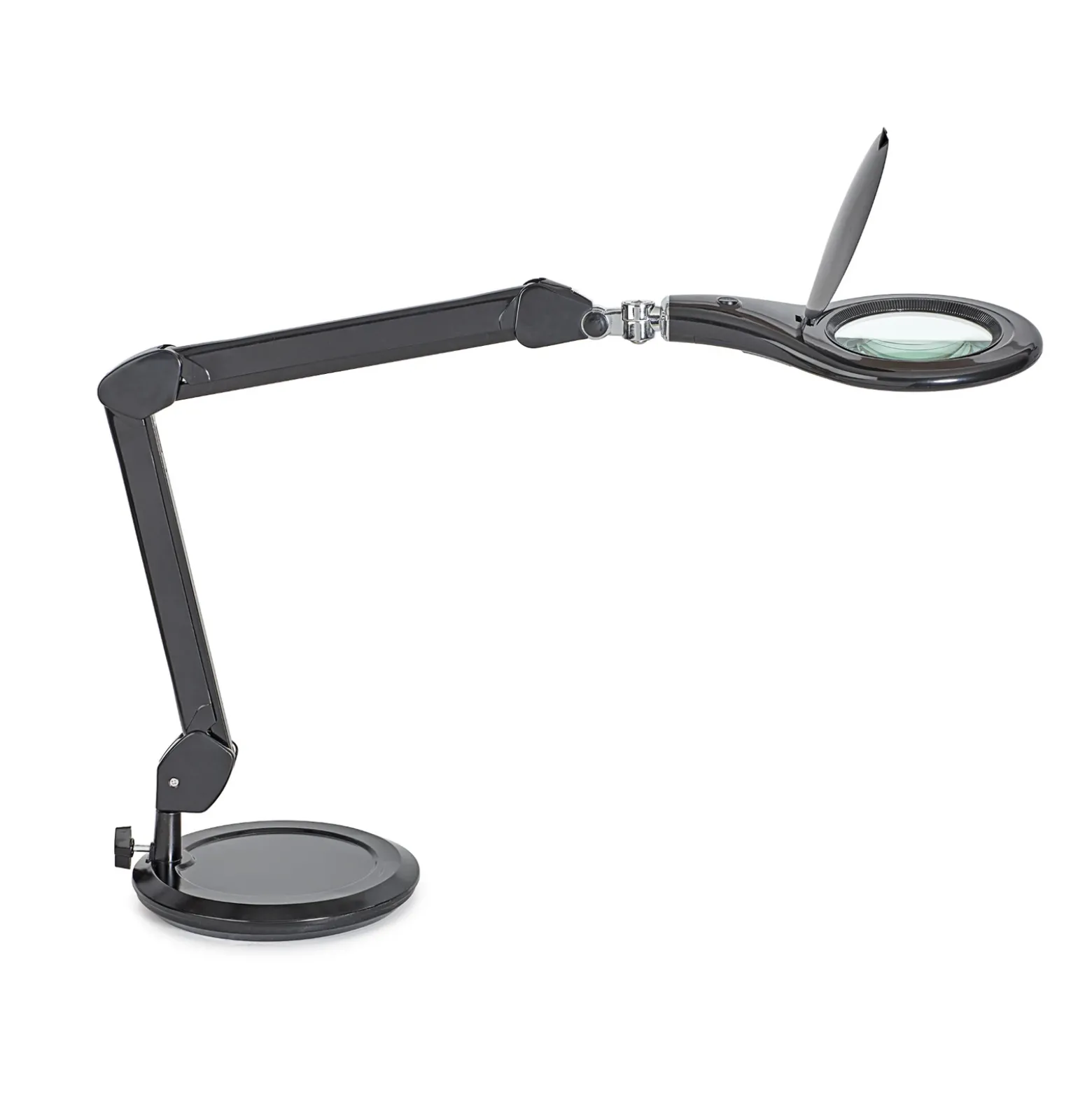 Lámpara LED para puesto de trabajo MAULmakro, negra, 46 cm, con pie
