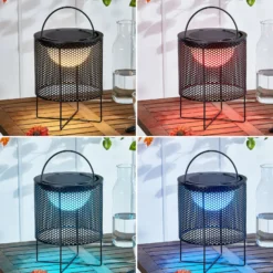Lámpara LED para terraza Achilleas, RGBW, negra, de Lindby